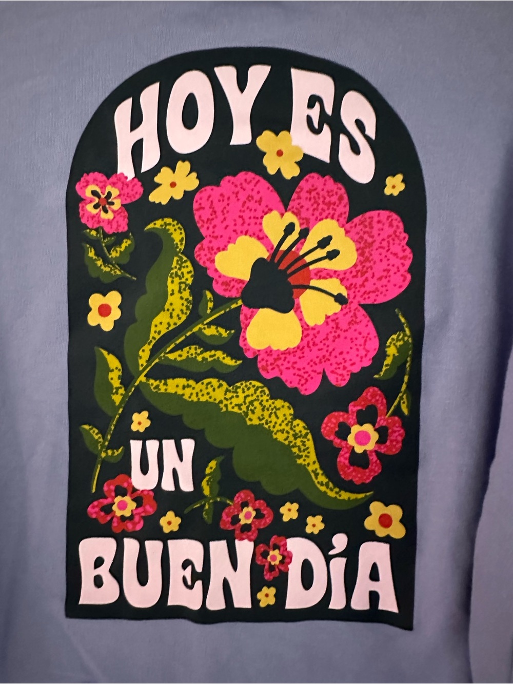 Target NWOT Lavender Cropped Sweatshirt with Pink Floral Embroidery - Picture 5 of 7